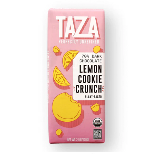 Taza® Lemon Cookie Crunch 70% Dark Chocolate 70g
