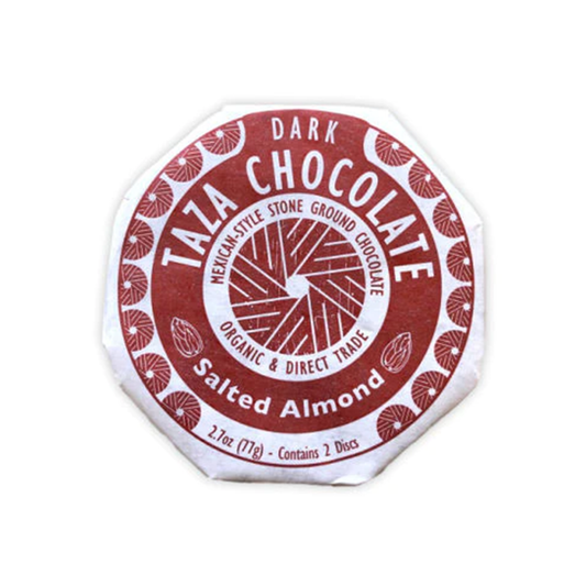 Taza® Salted Almond 40% Dark Chocolate (2 discs) 77g