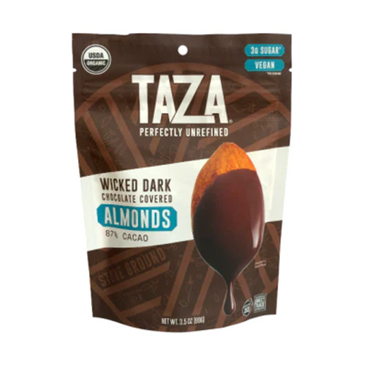 Taza® Wicked Dark Chocolate Covered Almonds  87% Dark Chocolate 99g