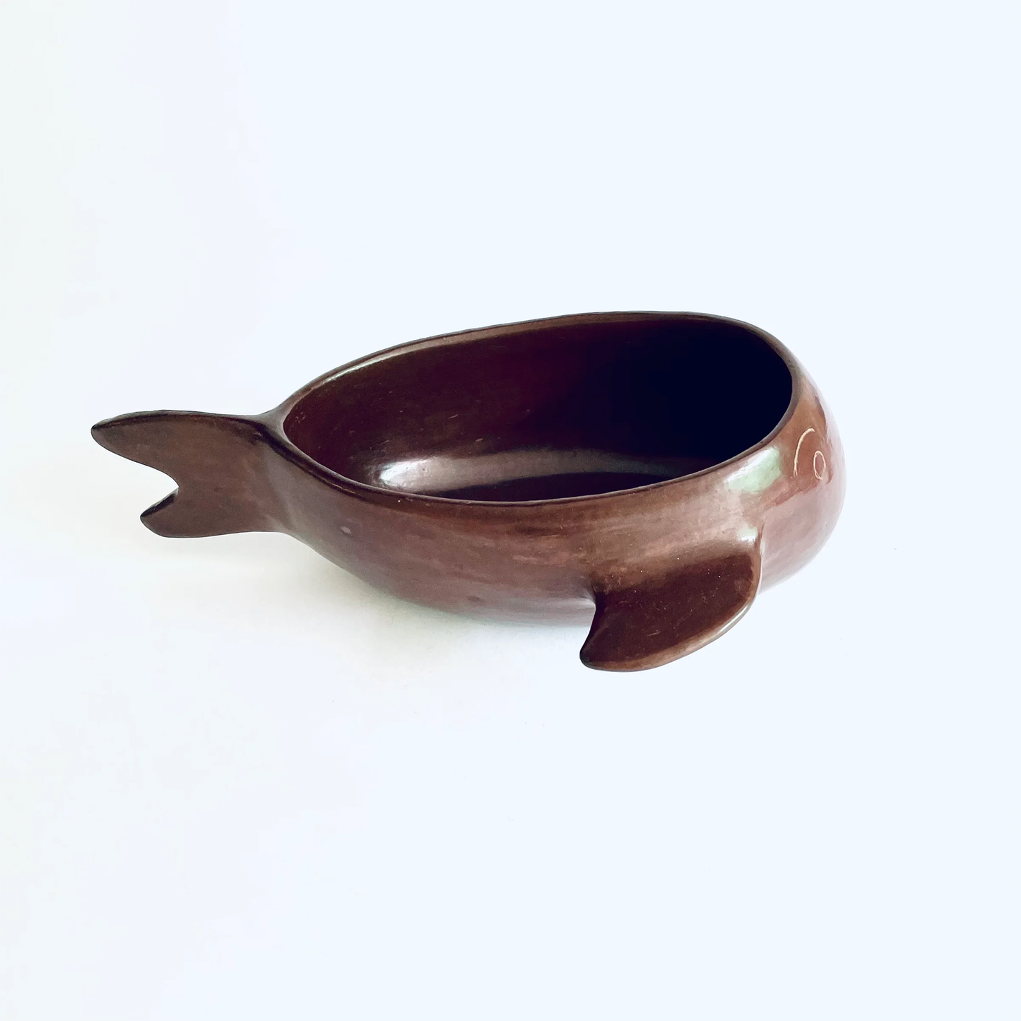 Burnished Clay Fish Salsa Bowl - Large - Brown