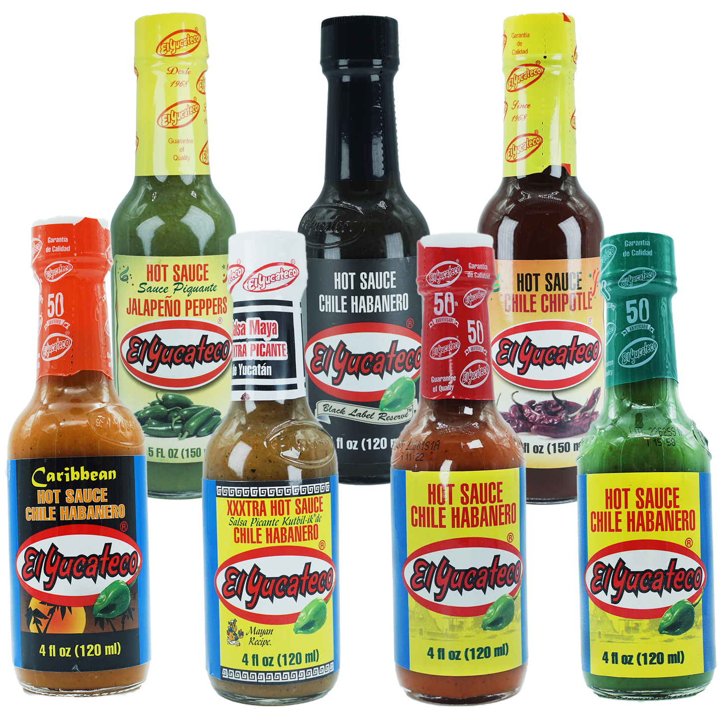 El Yucateco® Sauce piquante Pack varié - 7 pièces