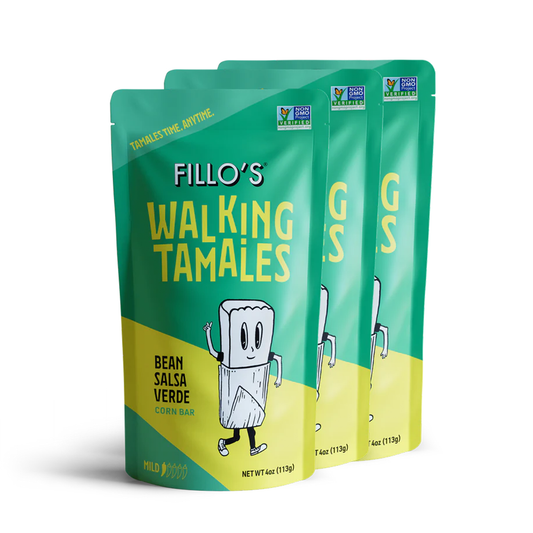 Fillo's® Walking Tamales (Corn Bar) Bean Salsa Verde 113g - 3 count