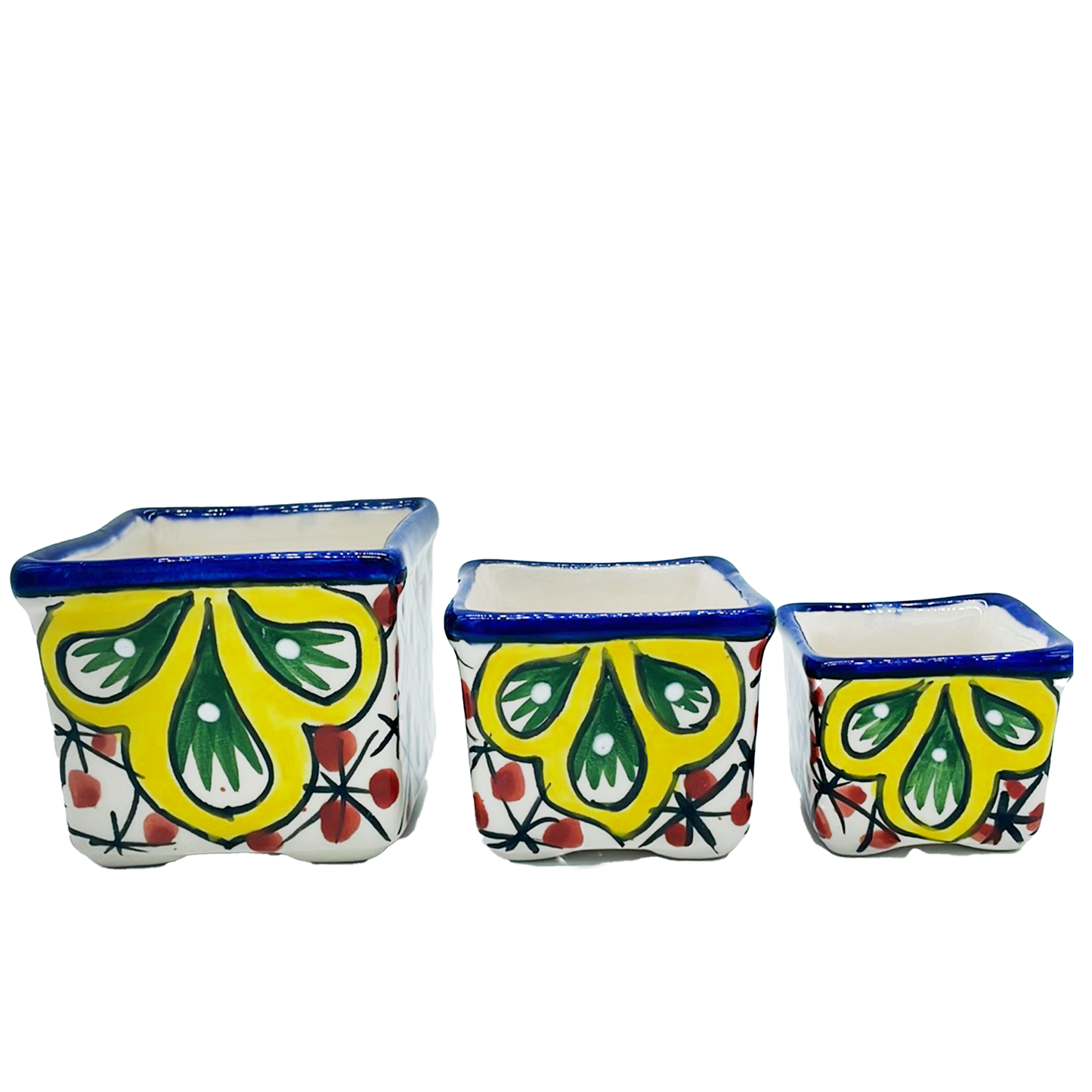 Mini Talavera Pot Sets of 3 - square