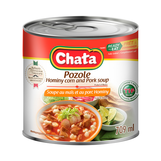 Chata® Pozole Hominy soupe de maïs et de porc 709ml