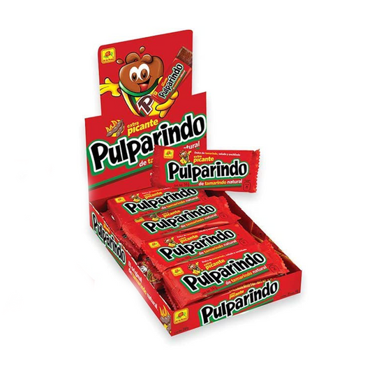 De la Rosa® Pulparindo, Hot and Salted Tamarind Candy, Extra Hot Flavour (20 Units)