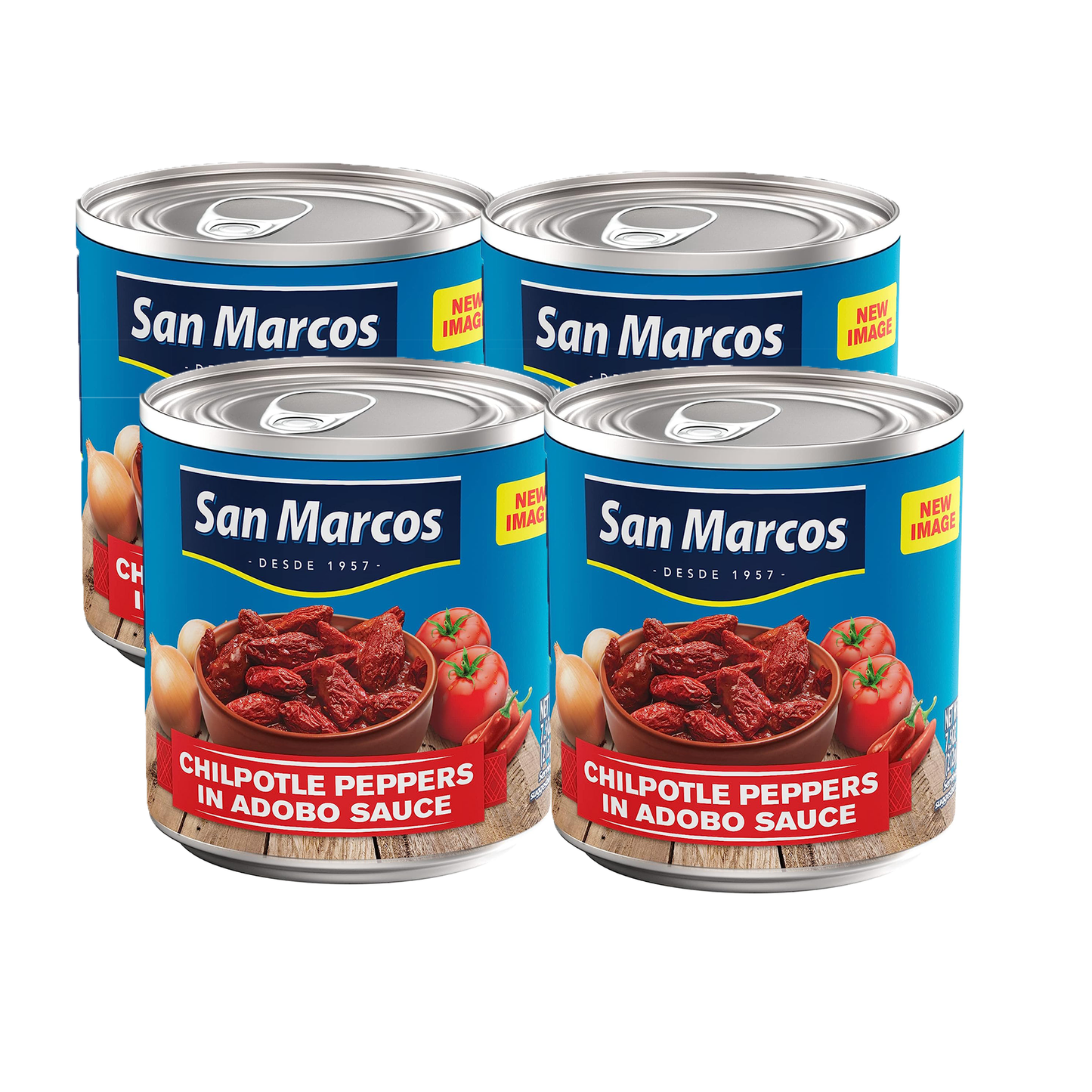 Piments chipotle San Marcos® en sauce adobo 220 ml - 4 unités