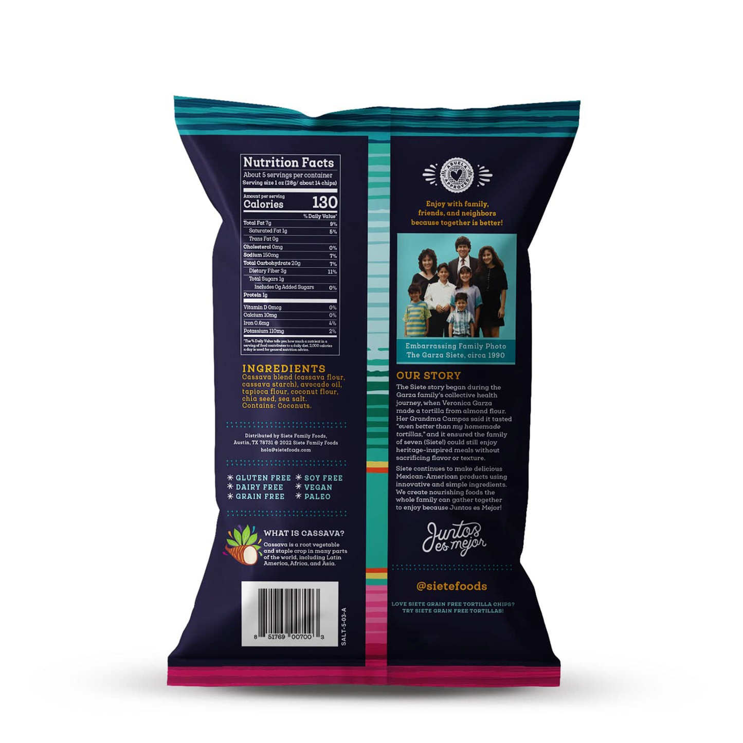 Siete® Grain Free Tortilla Chips - Sea Salt 142gr