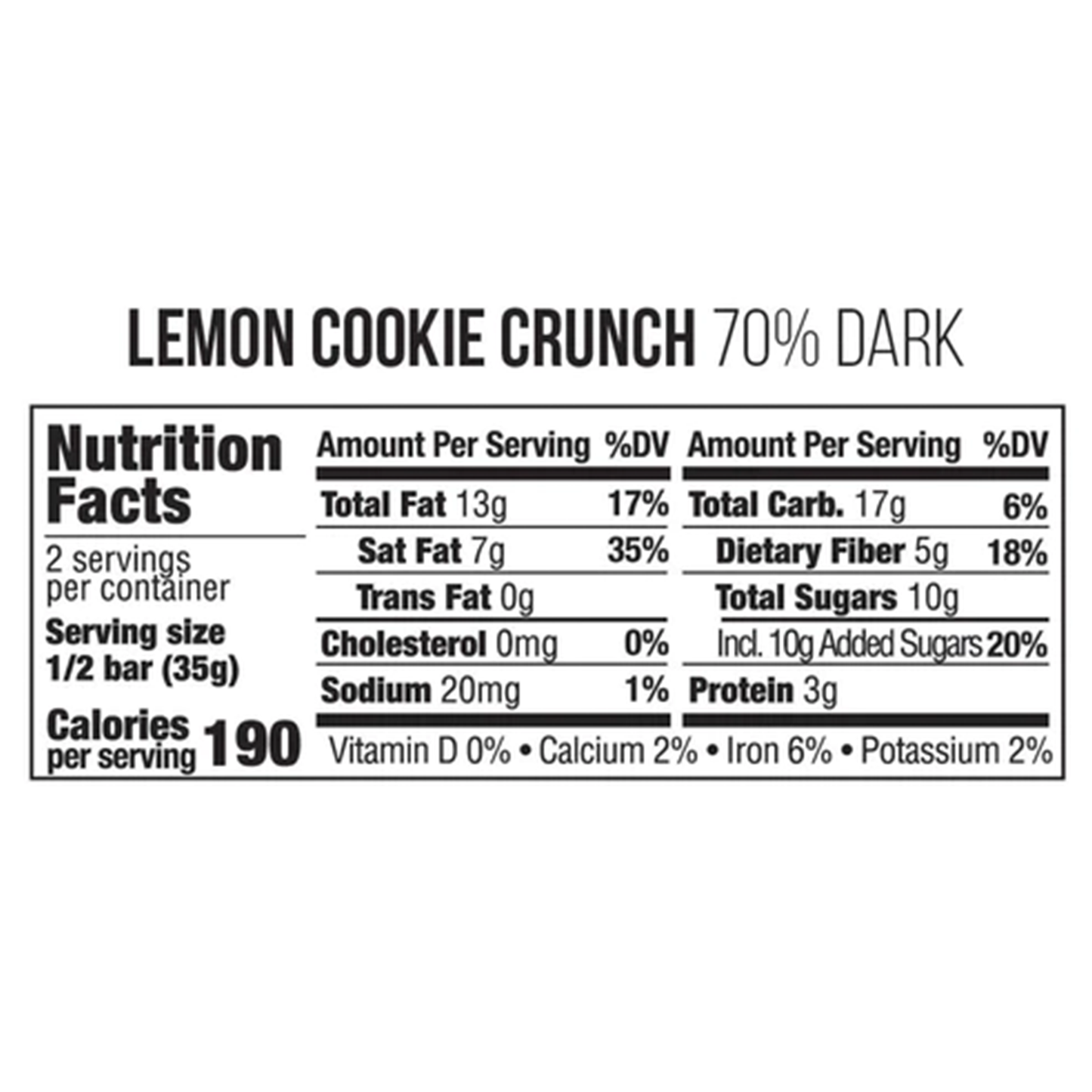 Taza® Lemon Cookie Crunch 70% Dark Chocolate 70g