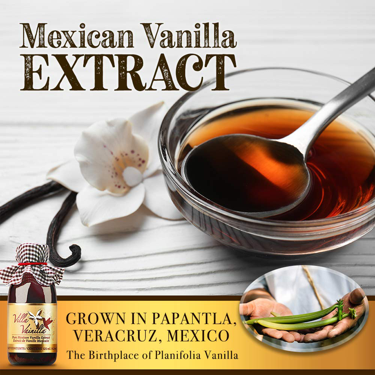 Villa Vainilla® Extrait pur de vanille mexicaine 125 ml