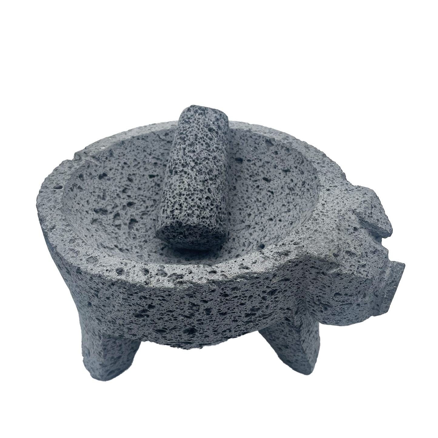 Volcanic rock Molcajete - Large pig face