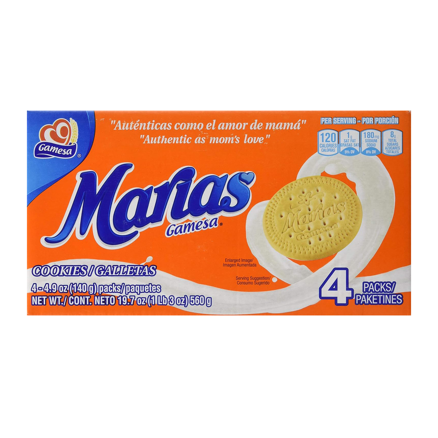 Gamesa Galletas Marias Cookies 560g Box, 4 Pack