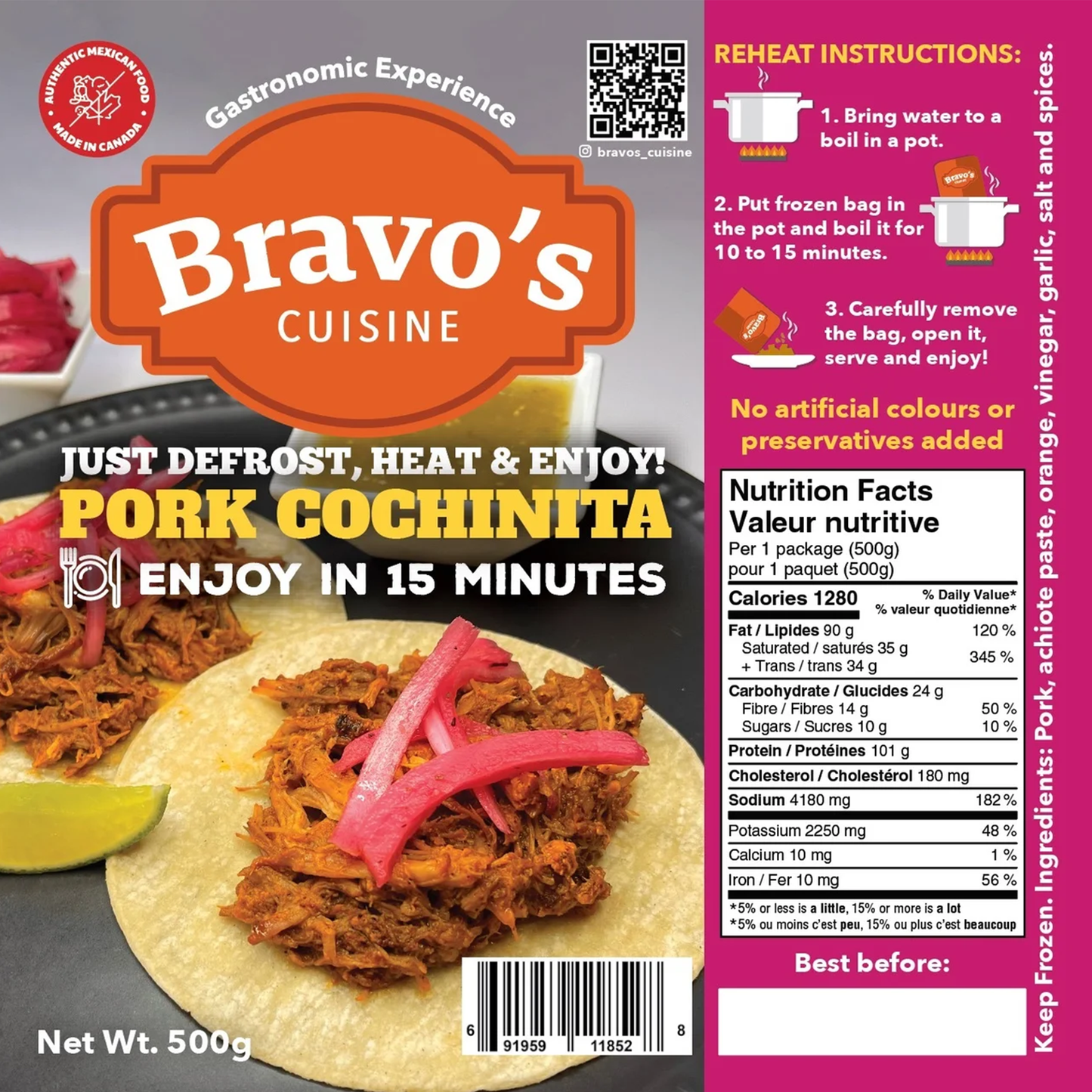 Cochinita de porc Bravo's 500g