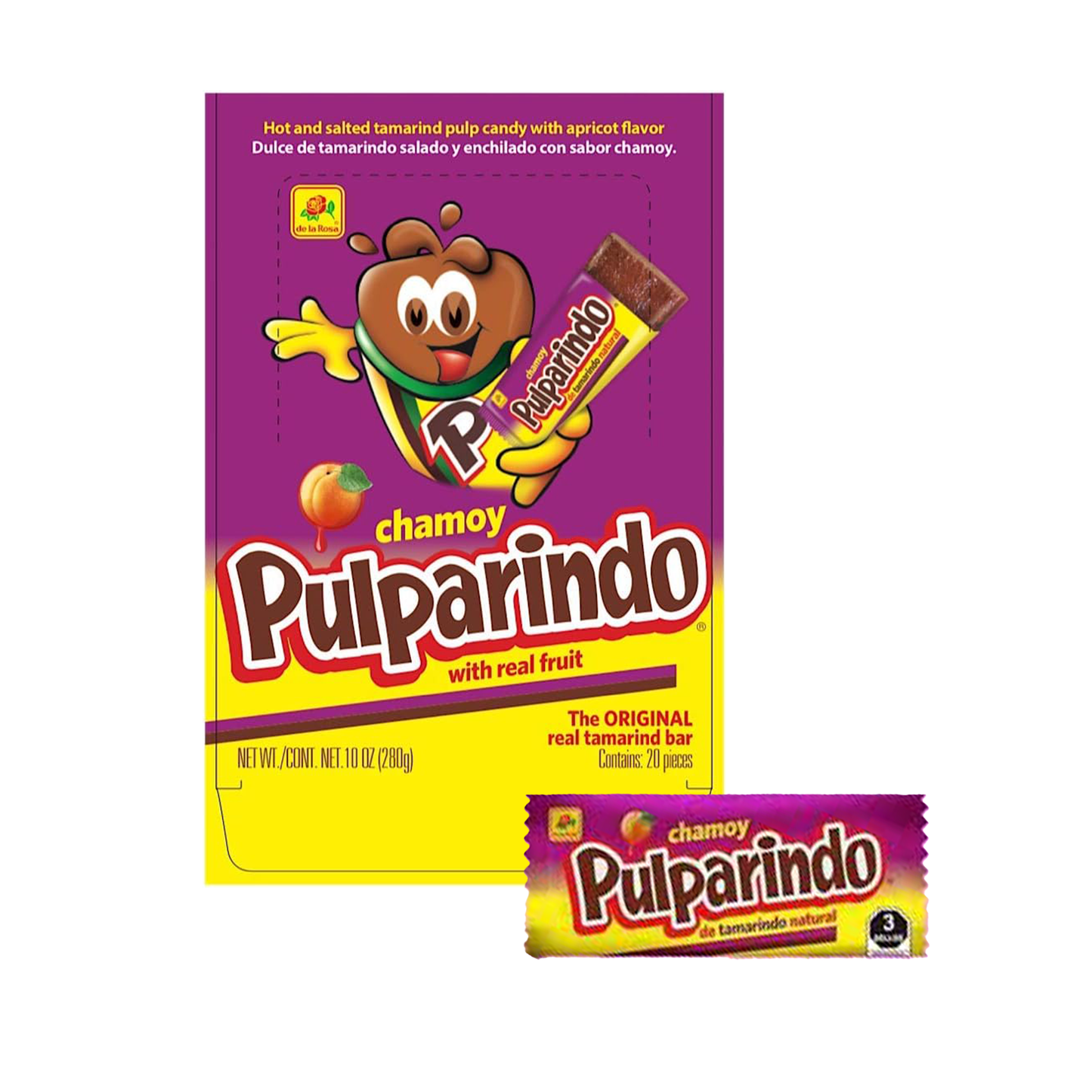 De la Rosa® Pulparindo, Chamoy Tamarind Candy (20 Units)